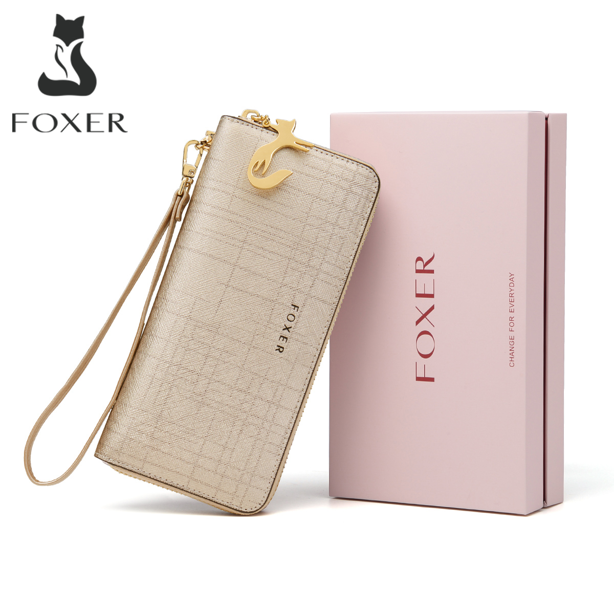Women Bags Coach - FOXER kadınlar bölünmüş deri cüzdan Bifold
