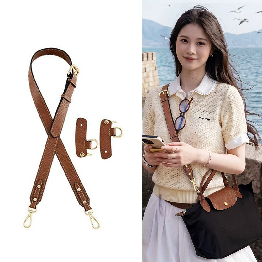 Women'S Bags Longchamp - Longchamp S/M için Deri Çanta Omuz