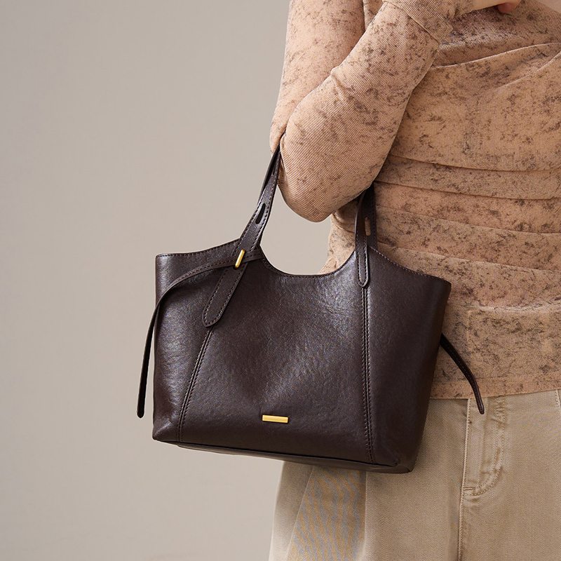 Women Bags Gold - Kadın Hakiki Sığır Derisi Lüks Tote
