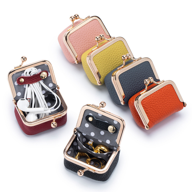 Women Bags Gold - Mini Deri Bozuk Para Cüzdanı –