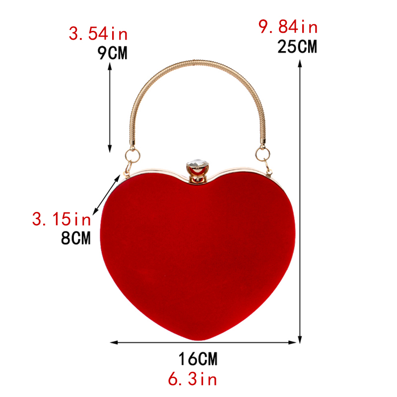 Kırmızı kalp tasarım kadınlar  - Women Bags Gold incelemesi ve fiyatı