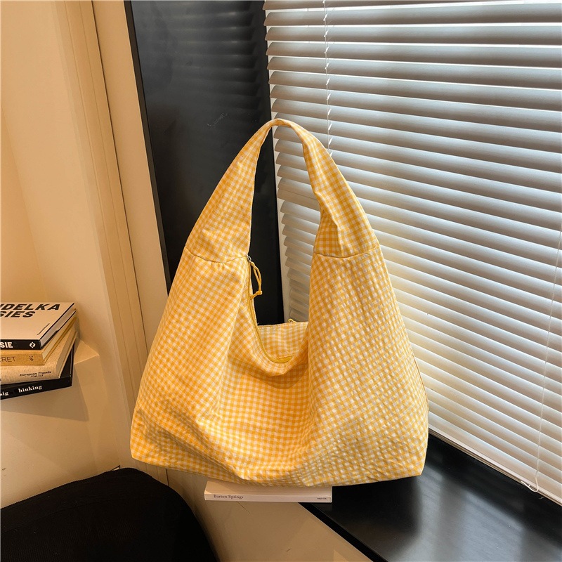 Özel Logo Pastel Gingham Desen - Hobo Bag Slouchy incelemesi ve fiyatı