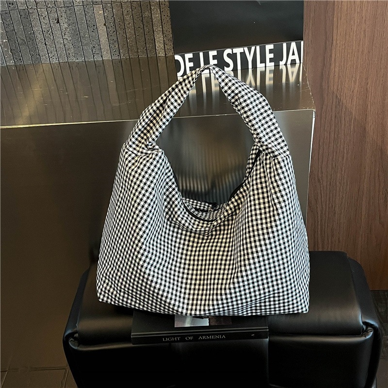 Özel Logo Pastel Gingham Desen - Hobo Bag Slouchy incelemesi ve fiyatı