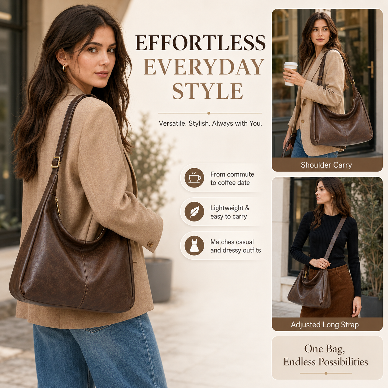 Ayarlanabilir Askılı Kadınlar  - Hobo Bag Slouchy incelemesi ve fiyatı