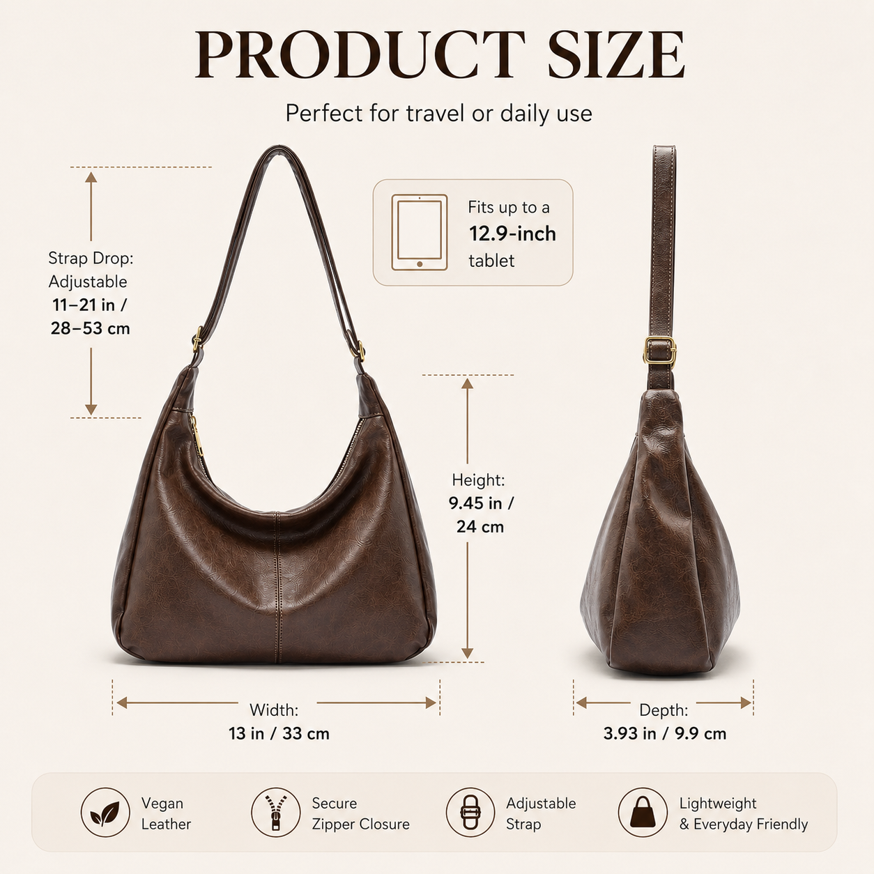 Ayarlanabilir Askılı Kadınlar  - Hobo Bag Slouchy incelemesi ve fiyatı